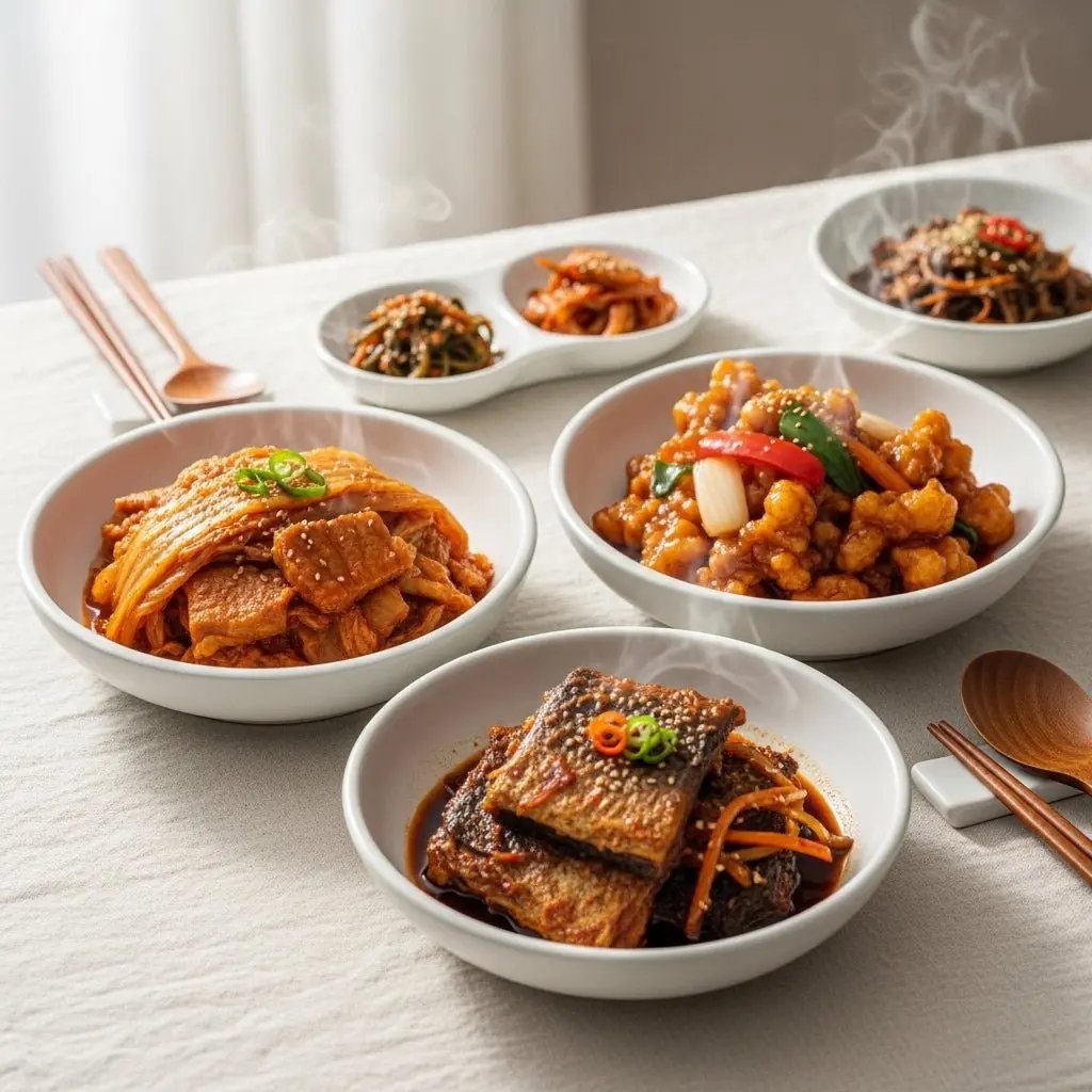 메인반찬, 갈비찜, 탕수육, 김치찜